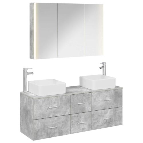 Комплект мебели за баня 4 pcs Бетонно сиво