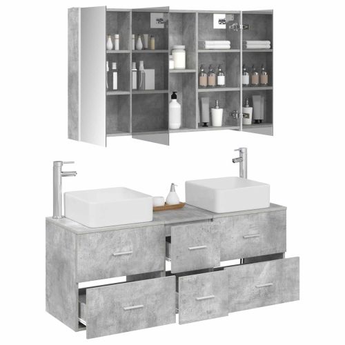 Комплект мебели за баня 4 pcs Бетонно сиво