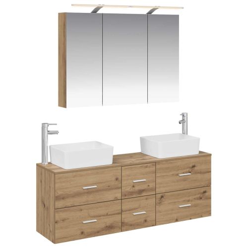 Комплект мебели за баня 4 pcs Дъб артизан