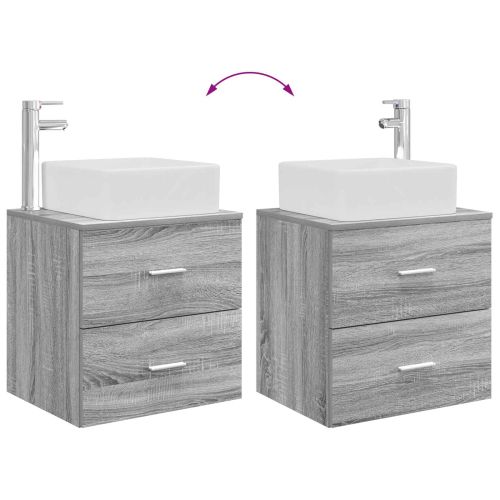 Комплект мебели за баня 4 pcs Сив Сонома