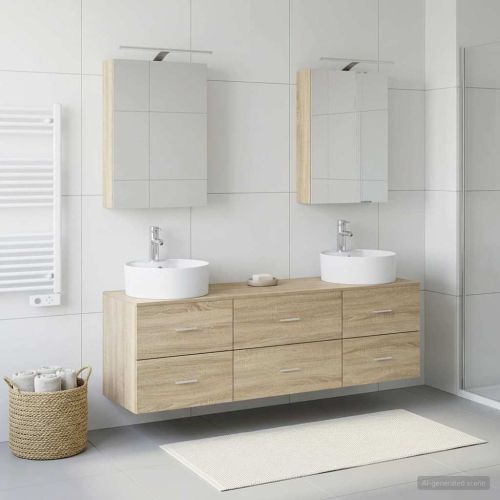 Комплект мебели за баня 5 pcs Дъб сонома