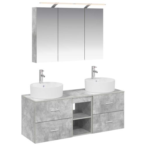 Комплект мебели за баня 4 pcs Бетонно сиво