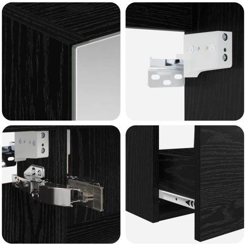 Комплект мебели за баня 5 pcs Черен дъб