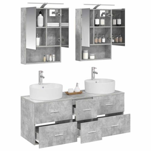 Комплект мебели за баня 5 pcs Бетонно сиво