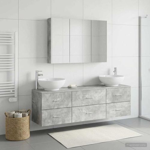 Комплект мебели за баня 4 pcs Бетонно сиво