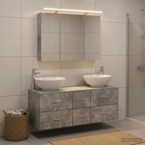 Комплект мебели за баня 4 pcs Бетонно сиво