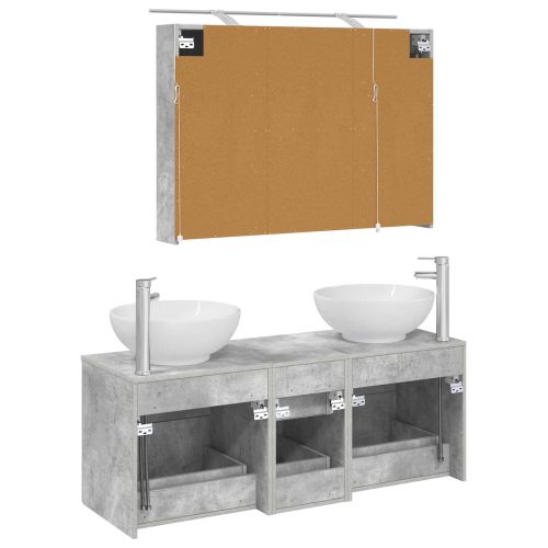 Комплект мебели за баня 4 pcs Бетонно сиво