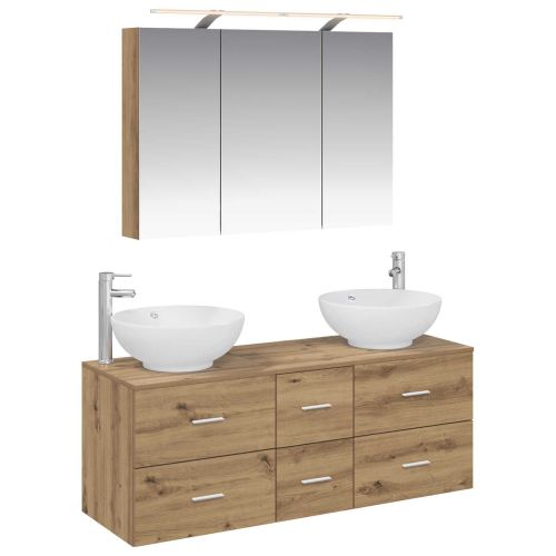 Комплект мебели за баня 4 pcs Дъб артизан