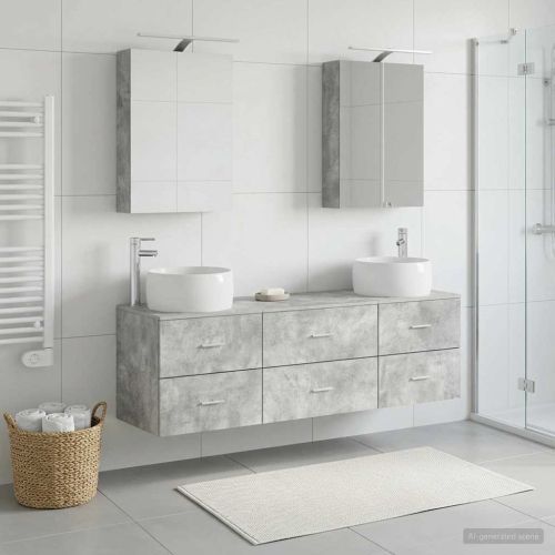 Комплект мебели за баня 5 pcs Бетонно сиво