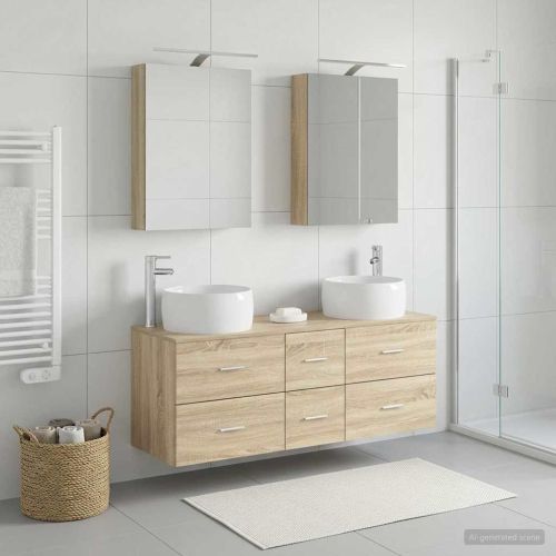 Комплект мебели за баня 5 pcs Дъб сонома