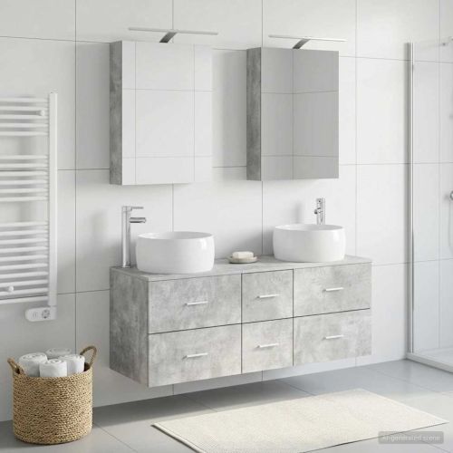 Комплект мебели за баня 5 pcs Бетонно сиво