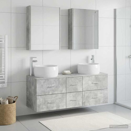 Комплект мебели за баня 5 pcs Бетонно сиво