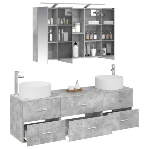 Комплект мебели за баня 4 pcs Бетонно сиво