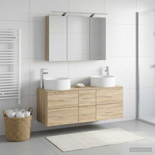 Комплект мебели за баня 4 pcs Дъб сонома