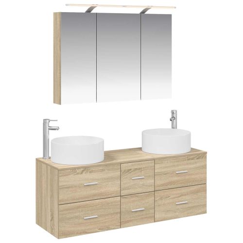 Комплект мебели за баня 4 pcs Дъб сонома