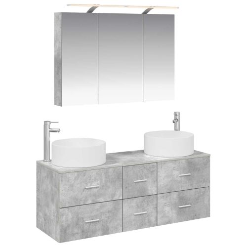 Комплект мебели за баня 4 pcs Бетонно сиво