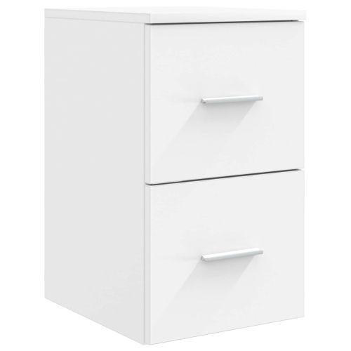 Комплект мебели за баня 4 pcs Бяло Инженерна дървесина и стъкло