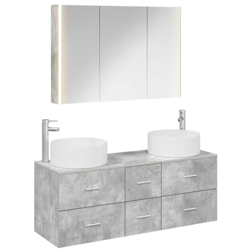 Комплект мебели за баня 4 pcs Бетонно сиво