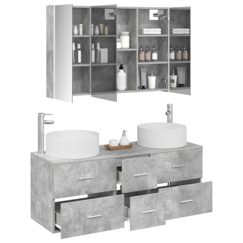 Комплект мебели за баня 4 pcs Бетонно сиво