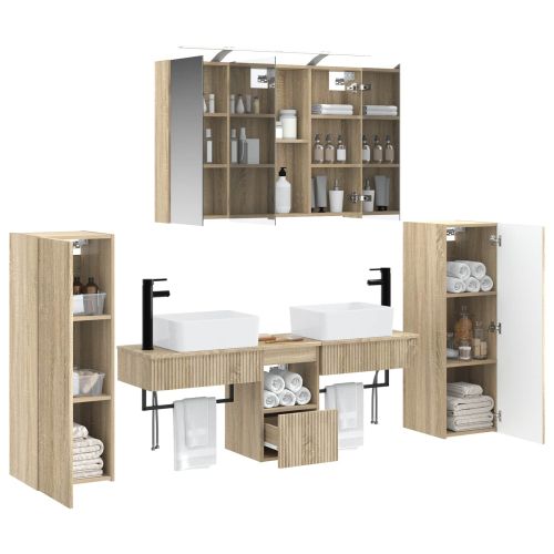 Комплект мебели за баня 6 pcs Дъб сонома
