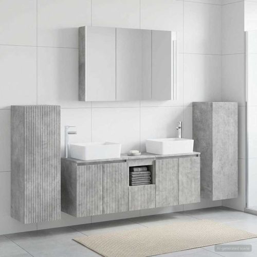 Комплект мебели за баня 6 pcs Бетонно сиво