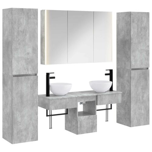 Комплект мебели за баня 6 pcs Бетонно сиво