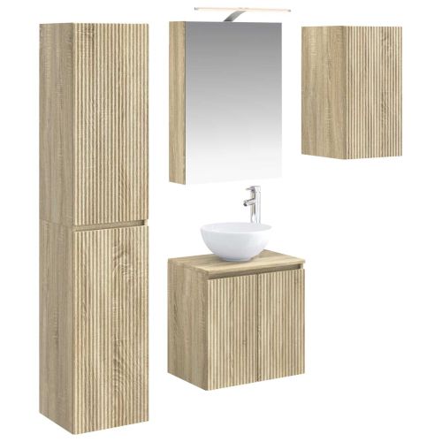Комплект шкафове за баня 5 pcs Дъб сонома 50 x 14,5 x 70 см