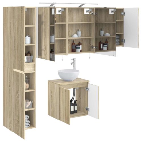 Комплект шкафове за баня 5 pcs Дъб сонома 50 x 14,5 x 70 см