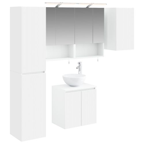 Комплект шкафове за баня 5 pcs Бяло 50 x 14,5 x 70 см