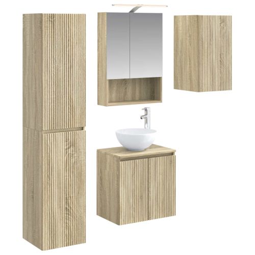 Комплект шкафове за баня 5 pcs Дъб сонома 50 x 14,5 x 70 см