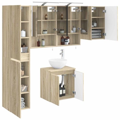 Комплект шкафове за баня 5 pcs Дъб сонома 50 x 14,5 x 70 см