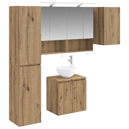 Комплект шкафове за баня 5 pcs Дъб артизан 50 x 14,5 x 70 см