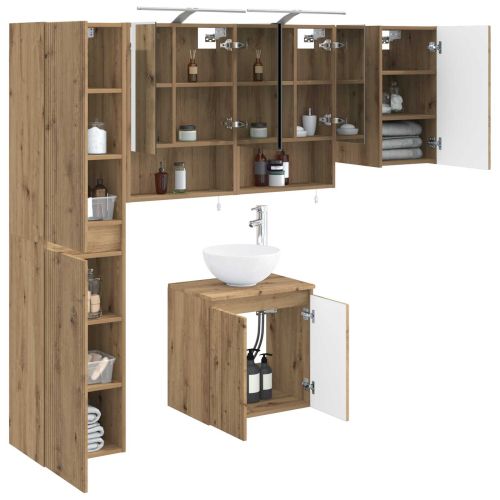 Комплект шкафове за баня 5 pcs Дъб артизан 50 x 14,5 x 70 см