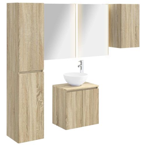 Комплект шкафове за баня 5 pcs Дъб сонома 53 x 15,5 x 70 см