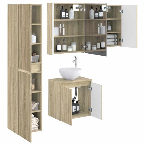 Комплект шкафове за баня 5 pcs Дъб сонома 53 x 15,5 x 70 см