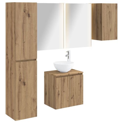 Комплект шкафове за баня 5 pcs Дъб артизан 53 x 15,5 x 70 см