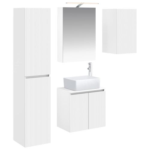 Комплект шкафове за баня 5 pcs Бяло 50 x 14,5 x 70 см