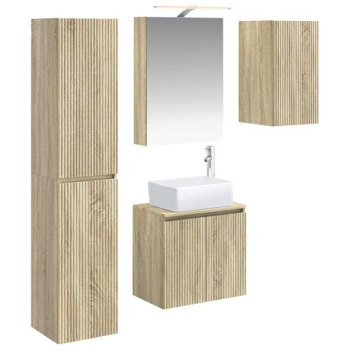 Комплект шкафове за баня 5 pcs Дъб сонома 50 x 14,5 x 70 см