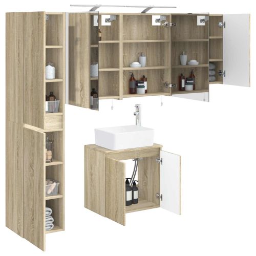 Комплект шкафове за баня 5 pcs Дъб сонома 50 x 14,5 x 70 см