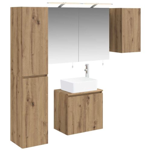 Комплект шкафове за баня 5 pcs Дъб артизан 50 x 14,5 x 70 см