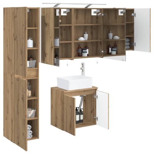 Комплект шкафове за баня 5 pcs Дъб артизан 50 x 14,5 x 70 см