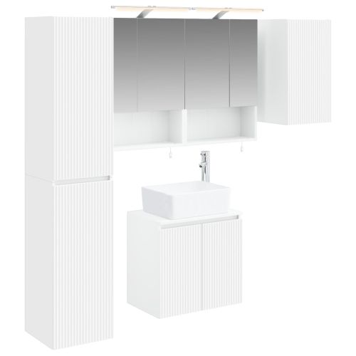Комплект шкафове за баня 5 pcs Бяло 50 x 14,5 x 70 см