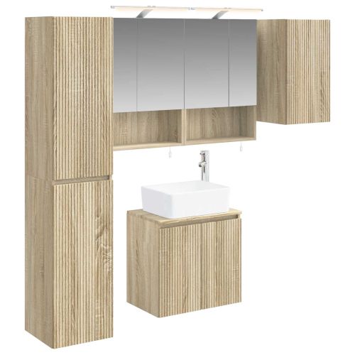 Комплект шкафове за баня 5 pcs Дъб сонома 50 x 14,5 x 70 см