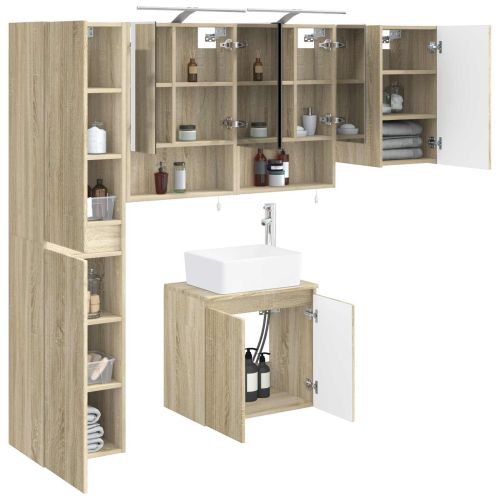 Комплект шкафове за баня 5 pcs Дъб сонома 50 x 14,5 x 70 см