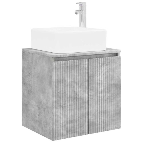 Комплект шкафове за баня 5 pcs Бетонно сиво 50 x 14,5 x 70 см