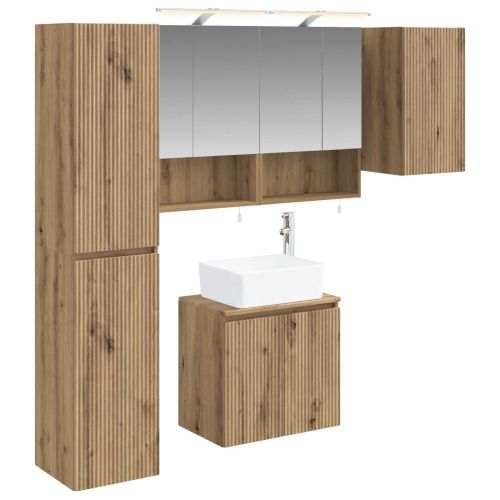 Комплект шкафове за баня 5 pcs Дъб артизан 50 x 14,5 x 70 см