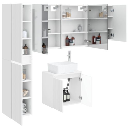 Комплект шкафове за баня 5 pcs Бяло 53 x 15,5 x 70 см