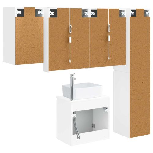 Комплект шкафове за баня 5 pcs Бяло 53 x 15,5 x 70 см