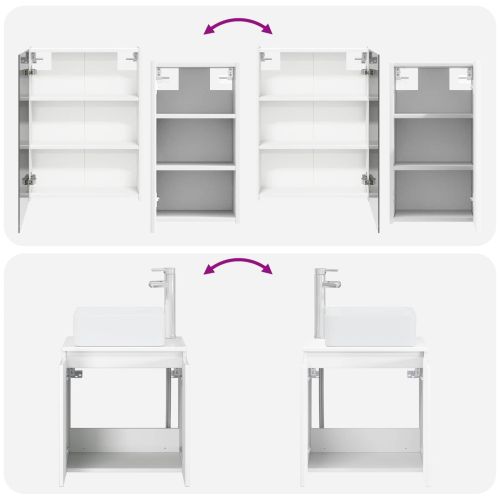 Комплект шкафове за баня 5 pcs Бяло 53 x 15,5 x 70 см