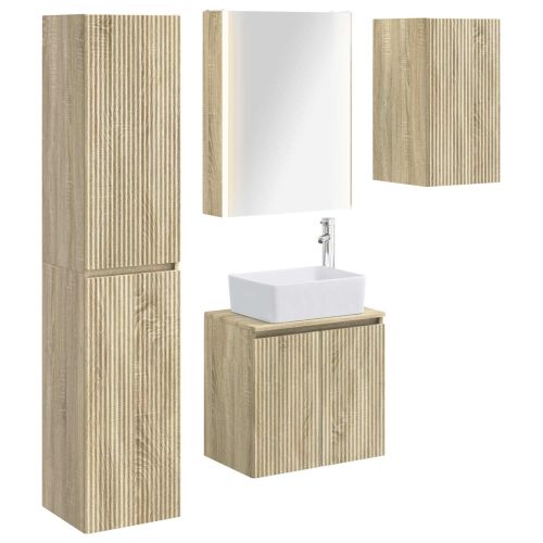 Комплект шкафове за баня 5 pcs Дъб сонома 53 x 15,5 x 70 см